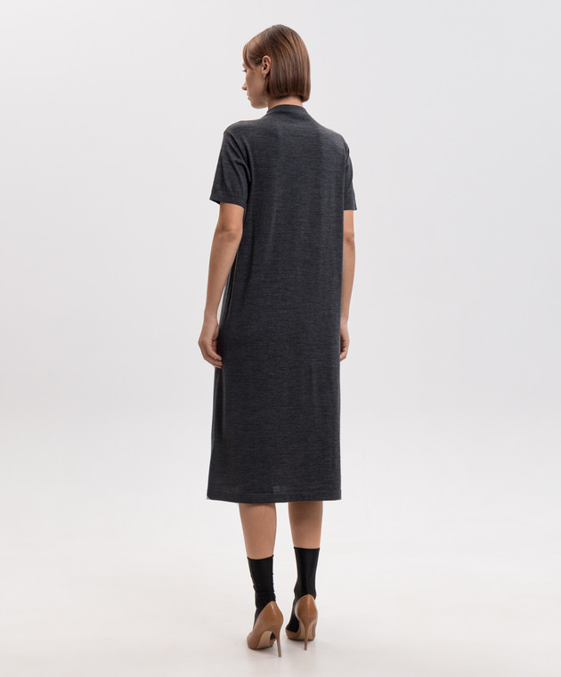 Jil Sander Сіра сукня міді з вовни J02CT0608J14857 зображення 4