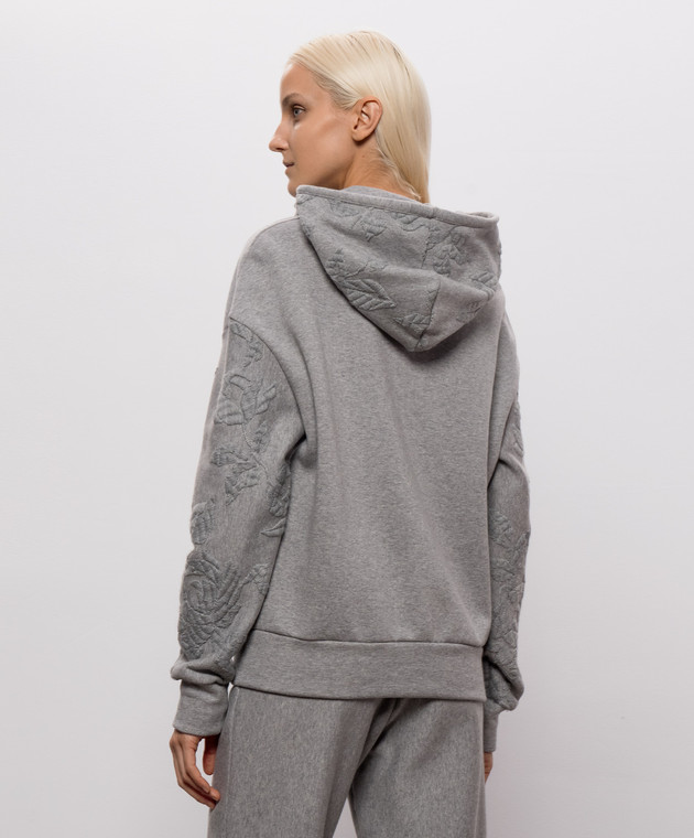 Ermanno Scervino Life Серая меланжевая спортивная куртка с вышивкой D494M600HKS изображение 4