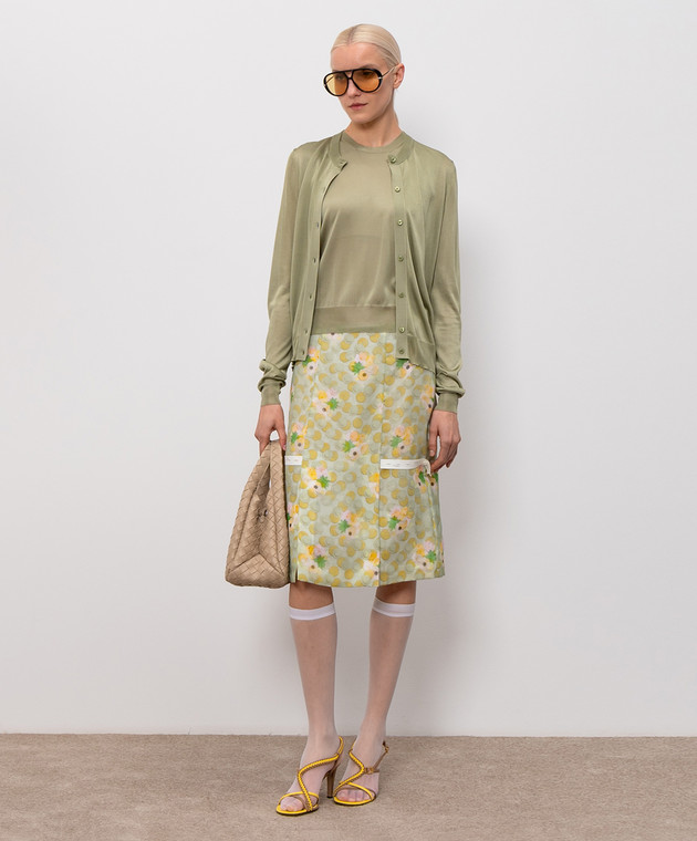 Fendi Кардиган цвета хаки с вышивкой логотипа FZE574AW4V изображение 2