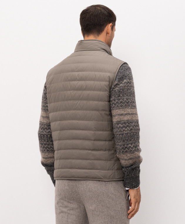Brunello Cucinelli Сірий пуховий жилет MV4081797 зображення 4