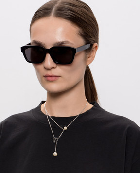 Off-White Сріблястий ланцюжок з емблемою та намистинами OWOB140S26MET001