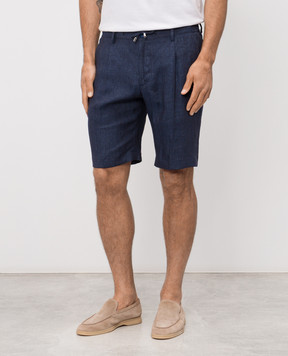 Stefano Ricci Синие шорты из льна M1T6100300L0005Q