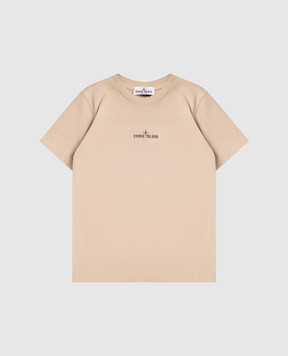 Stone Island Дитяча бежева футболка з принтом логотипа K2S162100010S026168