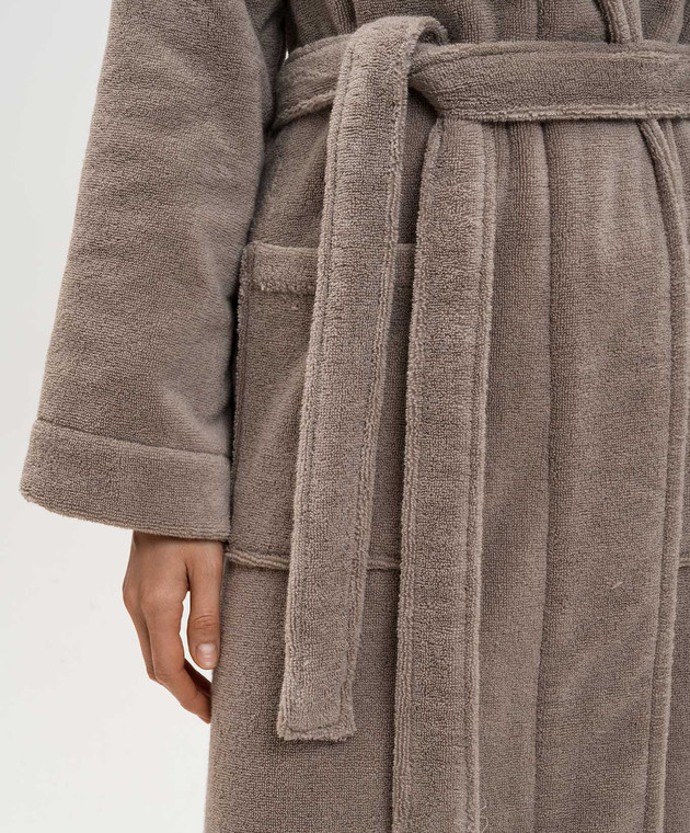 L'Appartement Коричневый махровый халат CHICAGO CHICAGOBATHROBE изображение 5