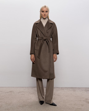 Max Mara Weekend Коричневе двобортне пальто RESINA з вовни WKDRESINA