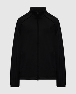 Juun.j Чорна спортивна куртка з вишивкою логотипа JC6141P015