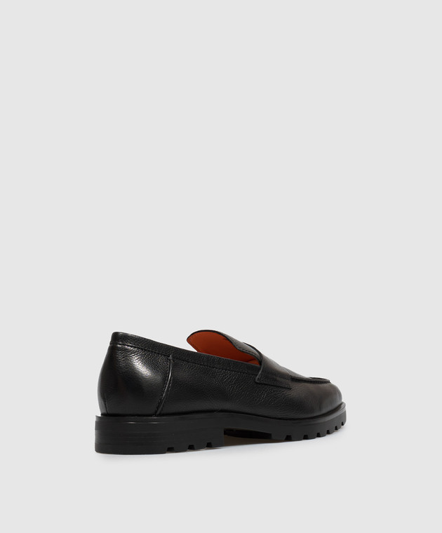Santoni Черные кожаные лоферы MGDG18610NEOGHAS изображение 3