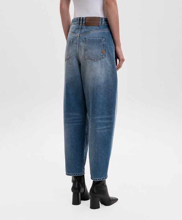 Balmain Сині джинси з ефектом потертості HF1MH060DG26 зображення 4
