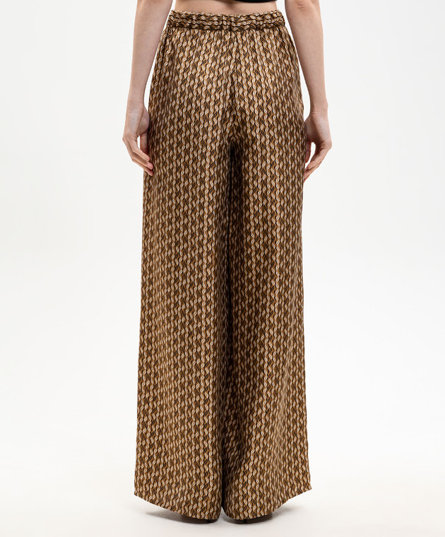 Max Mara Коричневі палаццо CLARINO із шовку MXMCLARINO зображення 4