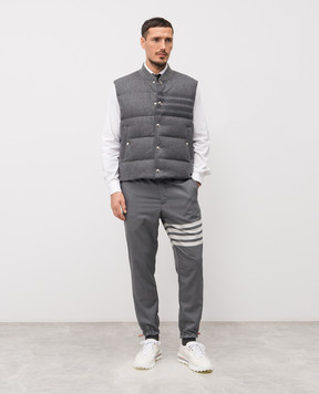 Thom Browne Сірий пуховий жилет з вовни і кашеміру MVD015X06393