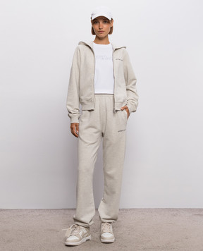 Off-White Бежевые меланжевые джоггеры с принтом логотипа 2FH00496B