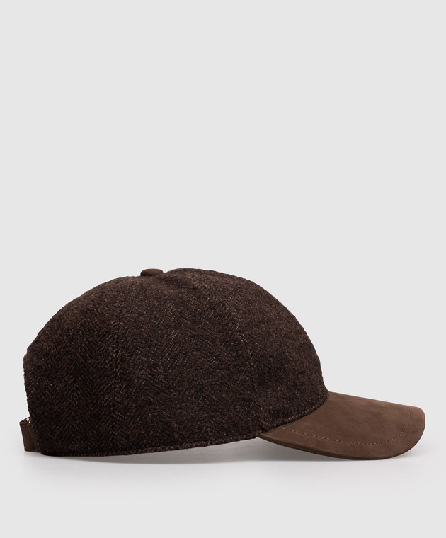 Brett Johnson Коричнева кепка з вовною та нубуком FW26CAP1LP702CAC зображення 3