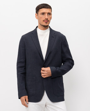 Herno Синій піджак з льоном GA000215U17155S