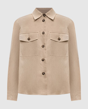 Max Mara Weekend Бежева сорочка WKIPOMPOSA з льону WKIPOMPOSA
