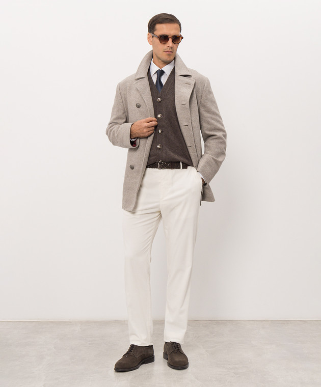 Brunello Cucinelli Коричневий кардиган з кашеміру M22203806 зображення 2