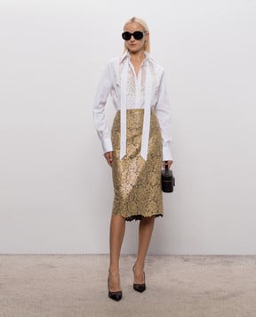 Ermanno Scervino Белая блуза с кружевом D492K773APBQP