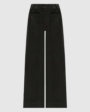 Victoria Beckham Зелені вельветові штани з логотипом 1425DJE005218XR