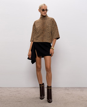 Givenchy Коричневый топ в леопардовый принт BW61NS4ZVQ