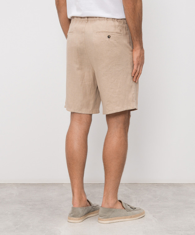 Trussardi Бежевые шорты из льна P025M000117NMP312T38 изображение 4