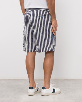 Dolce&Gabbana Сині шорти в смужку з нашивкою логотипа GP18FTFBMFU