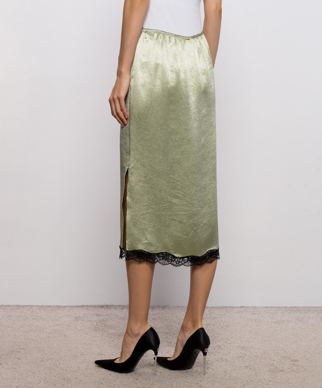 Twinset Зеленая юбка с эффектом жатки 262TP2111 изображение 4