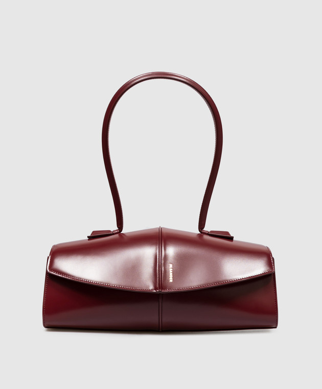 Jil Sander Бордовая кожаная сумка Linea J08ZH0104P9054