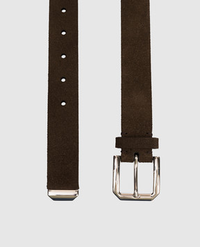 Brunello Cucinelli Замшевый ремень коричневого цвета MAUGP317