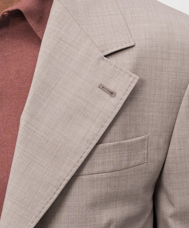 Brunello Cucinelli Бежевый костюм из шерсти M032P9CTN изображение 5