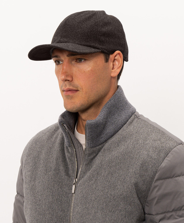Doriani Cashmere Темно-коричневая кепка из шерсти 191T125T125 изображение 2