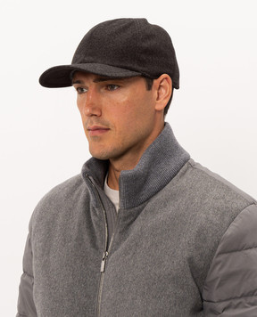 Doriani Cashmere Темно-коричневая кепка из шерсти 191T125T125