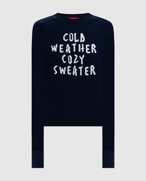 Max & Co Синий свитер FONTANA из шерсти и кашемира MCLFONTANA