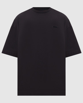 Juun.j Чорна футболка з вишивкою логотипа JC6242P105