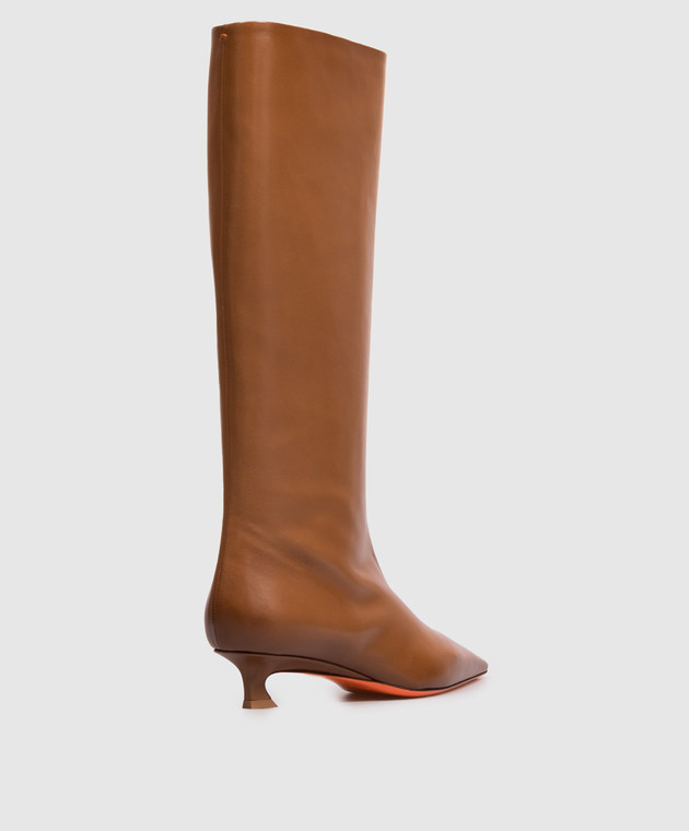 Santoni Коричневые кожаные сапоги WSTI72407HI2NXUY изображение 3