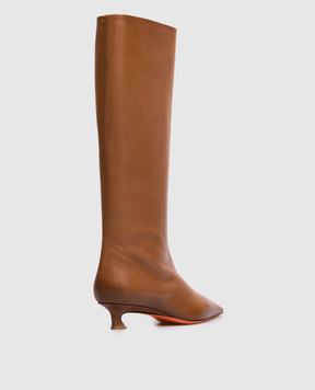 Santoni Коричневые кожаные сапоги WSTI72407HI2NXUY