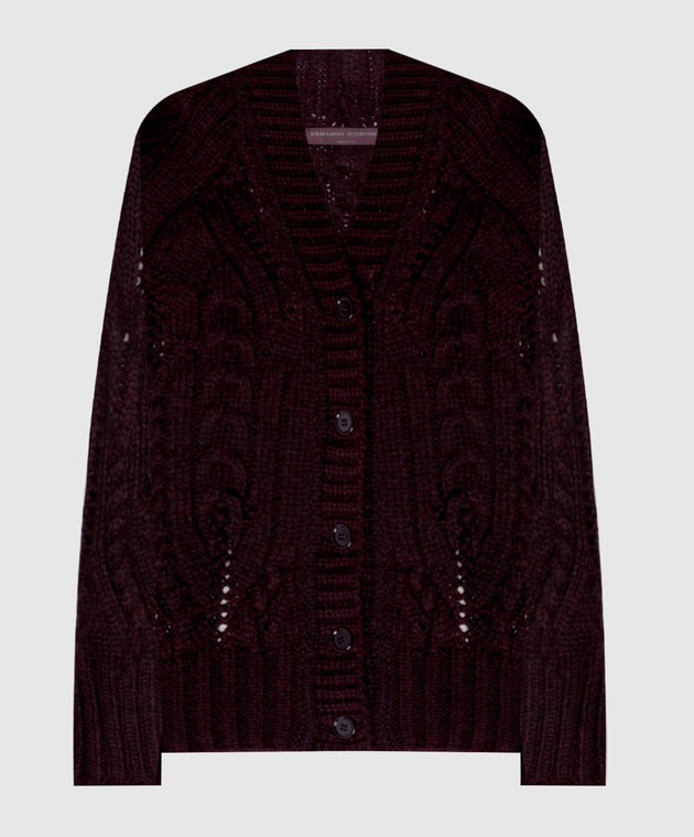 Ermanno Scervino Бордовый кардиган с шерстью альпаки D495N322NWJ