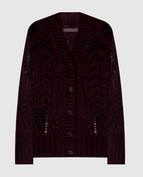 Ermanno Scervino Бордовый кардиган с шерстью альпаки D495N322NWJ