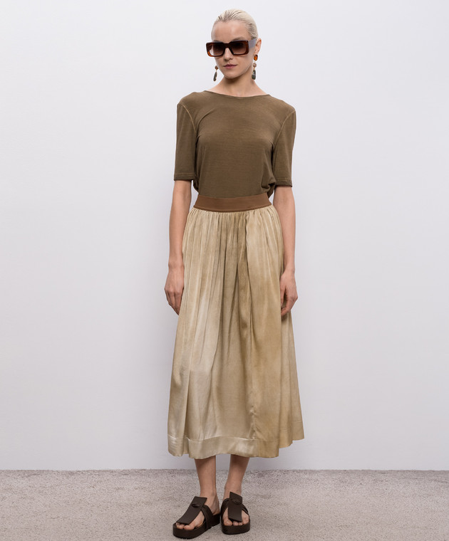 UMA WANG Бежева спідниця Gillian із шовку UW2003 зображення 2