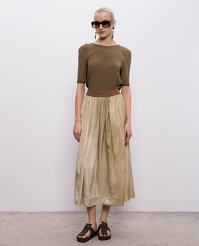 UMA WANG Бежева спідниця Gillian із шовку UW2003