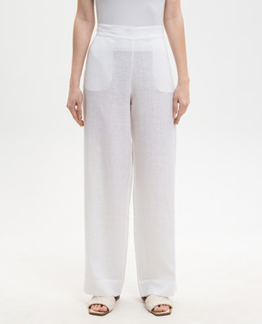 Asceno Білі штани London з льону B001FAB06COL02