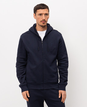 Trussardi Синя спортивна куртка з вишивкою емблеми G8068000130NMF503F01