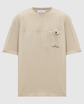 Stone Island Футболка цвета хаки с принтом логотипа L2S152100028S0500