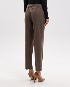Ermanno Scervino Коричневые брюки с шерстью D496P310YAX