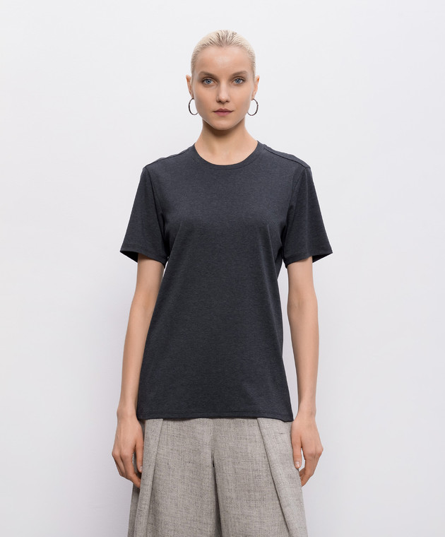 Intoca Серая футболка из хлопка DIOSBASICPOUD442 изображение 2