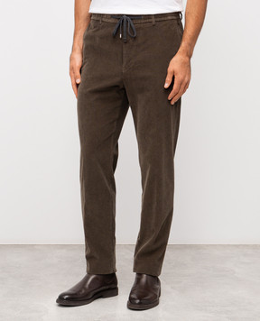 Peserico Вельветовые брюки цвета хаки с логотипом R54795T2307961