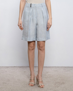 Peserico Блакитні шорти з льоном P0432105426