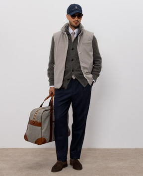 Brunello Cucinelli Сірий пуховий жилет з вовни MM4701775