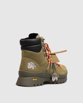Off-White Ботинки Hiking из нубука цвета хаки OF05929320