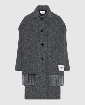 Max Mara Weekend Сіре пальто LATINO з вовни з шарфом WKDLATINO