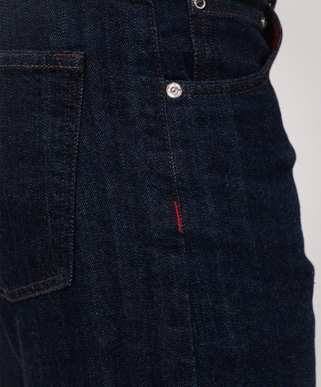 Kiton Сині джинси з патчем логотипа UPNJSK0628H зображення 5