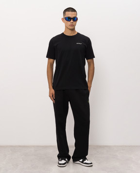Off-White Чорна футболка з принтом логотипа 44MAA16MF26J00M